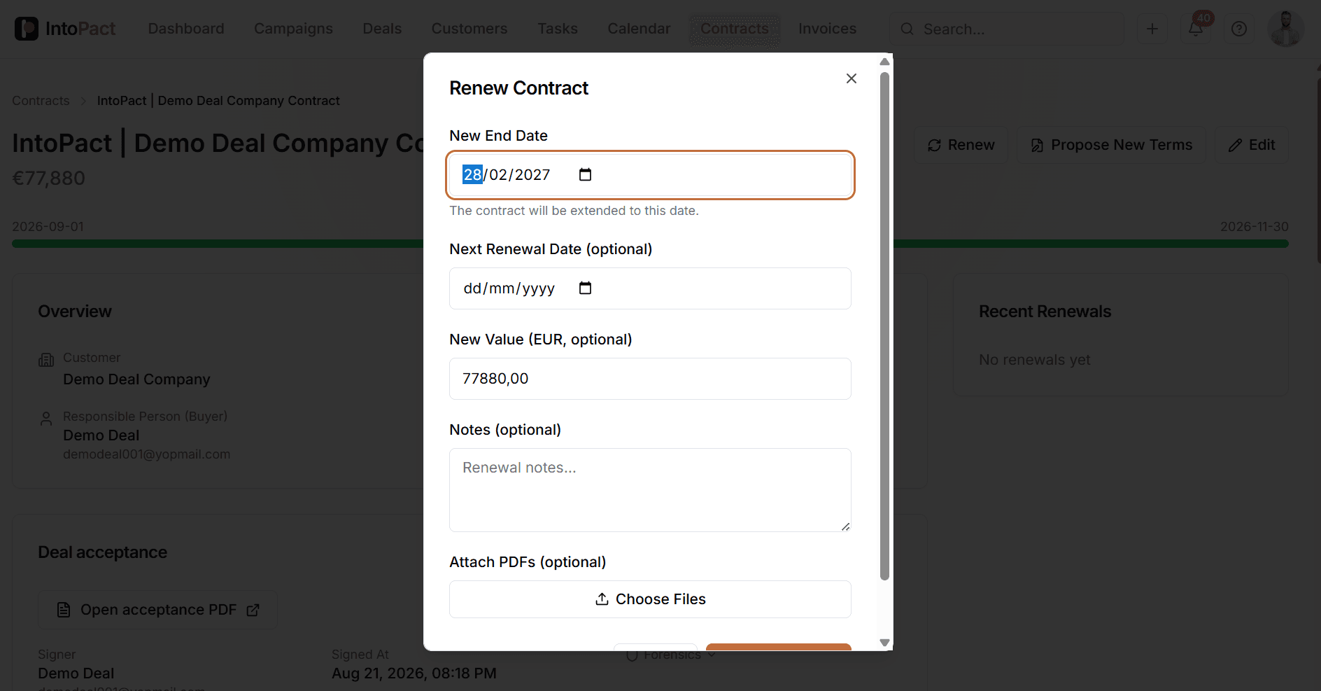 Renegotiate from existing contracts