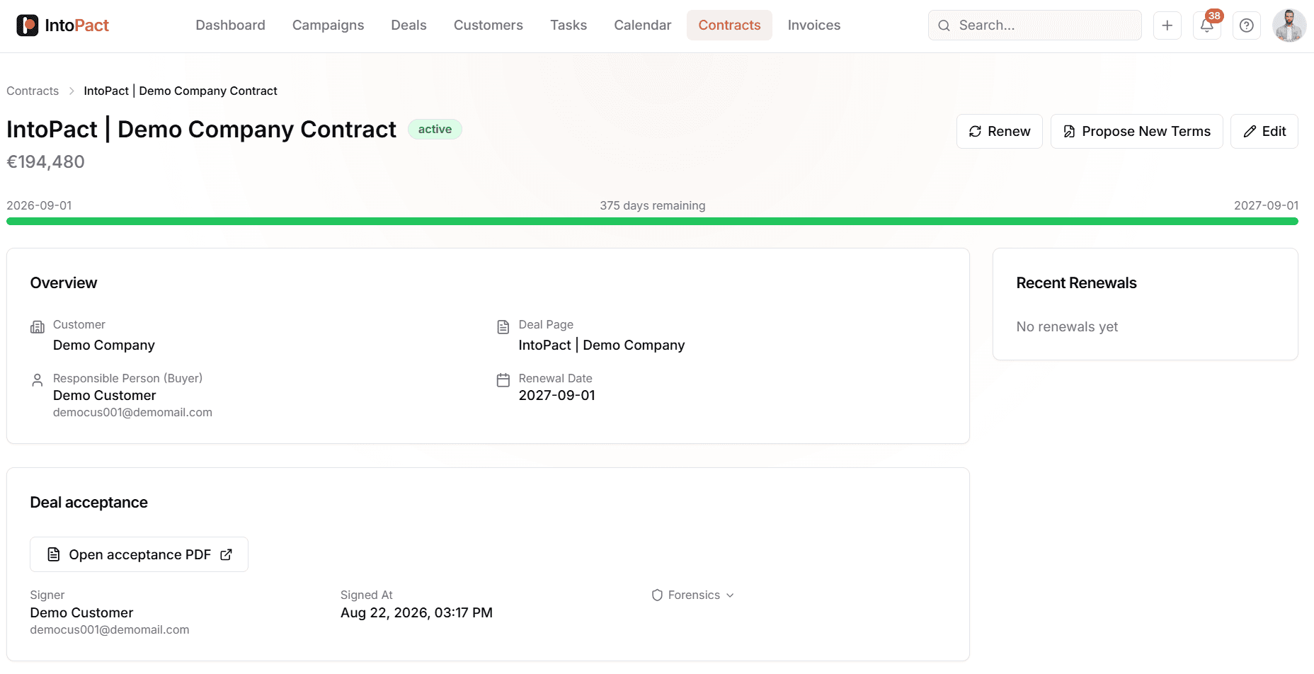Contract & invoicing